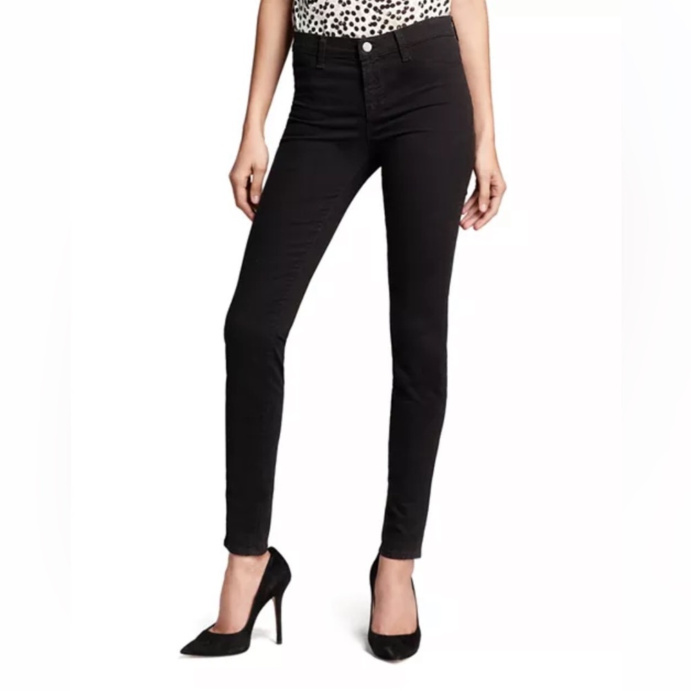 J Brand Midnight Black Stretch Crop Skinny Jeans Sz 31